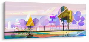 Obraz - Abstrakcia, krajina (120x50 cm)