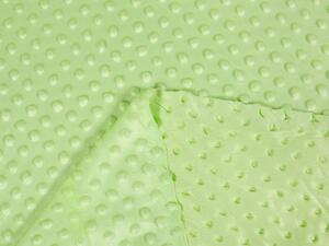 Detská látka Minky 3D bodky MKP-005 Pastelová svetlo zelená - šírka 150 cm