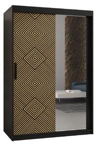 Priestranná šatníková skriňa s posuvnými dverami MARIEM 3 - šírka 120 cm, čierna