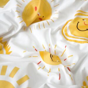 Goldea detské bavlnené obliečky - usmievavá slniečka 140 x 200 a 70 x 90 cm