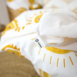 Goldea detské bavlnené obliečky - usmievavá slniečka 150 x 200 a 50 x 60 cm