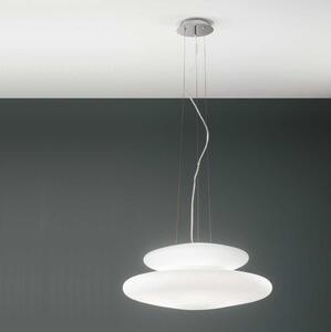 Ondaluce - Závesný luster PAGODA na lane 3xE27/15W/230V + 2xE27/15W, priemer 50 cm, biela