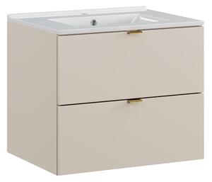 Comad Kúpeľňová skrinka s keramickým umývadlom Dalia Cashmere 60 cm - kašmír