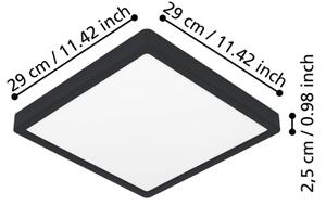 Eglo 901304-LED Stropné svietidlo FUEVA LED/13W/230V 2700/4000/6500K 29x29cm čierne