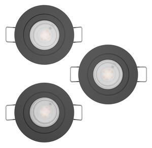 Eglo 902257 - SADA 3x LED podhľadové bodové svietidlo BARRANCO 1xGU10/4,5W/230V čierna