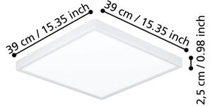 Eglo 901314-LED Stropné svietidlo FUEVA LED/17,5W/230V 2700/4000/6500K 39x39 cm biela