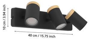 Eglo 300002 - Kúpeľňové bodové svietidlo CONSUMA 3xGU10/3W/230V IP44 čierna/béžová