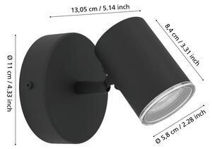 Eglo 901964 - Kúpeľňové nástenné bodové svietidlo CONSUMA 1x GU10/5W/230V IP44 čierna