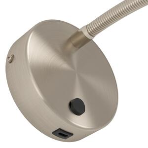 Eglo 901783 - LED flexibilná nástenná lampa s USB OLIVANDINO LED/3,8W/230V chróm
