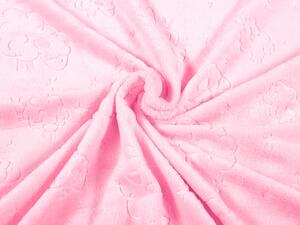 Mikroplyšová látka MIP-007 Baránkovia - svetlo ružová - šírka 150 cm