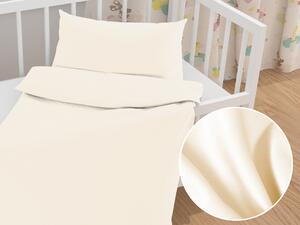 Biante Detské saténové posteľné obliečky do postieľky ST-007 Vanilkové Do postieľky 90x120 a 40x60 cm