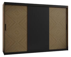 Šatníková skriňa SHEILA 1 - šírka 250 cm, čierna