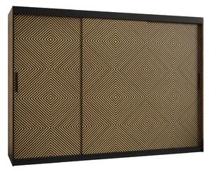 Šatníková skriňa SHEILA 2 - šírka 250 cm, čierna