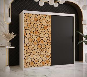 Šatníková skriňa s posuvnými dverami SUZAN 1 - šírka 180 cm, biela / čierna