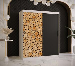 Šatníková skriňa s posuvnými dverami SUZAN 1 - šírka 150 cm, biela / čierna