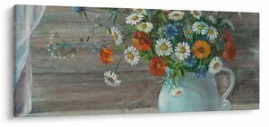 Obraz - Lúčne kvety, olejomaľba (120x50 cm)