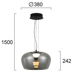 LED luster na lanku NADIA LED/20W/230V dymová/čierna