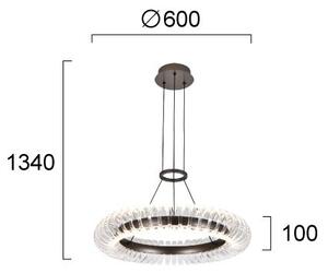LED luster na lanku ALBA LED/39W/230V sivá/číra