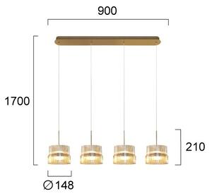 LED luster na lanku LUXE LED/46W/230V mosadz