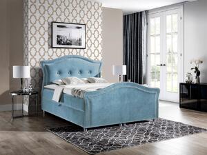 Kontinentálna jednolôžková posteľ 120x200 VARIEL 2 - svetlá modrá + topper ZDARMA