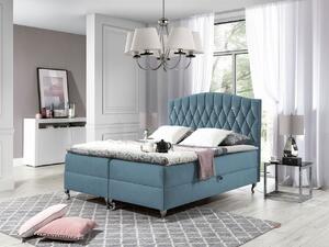 Kontinentálna manželská posteľ 140x200 SALOMON - svetlá modrá + topper ZDARMA