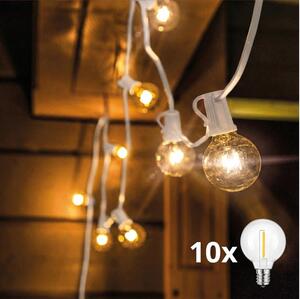 Brilagi - LED vonkajšia dekoratívna GIRLANDA 10xE12 8 m biela IP44 teplá biela