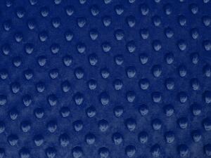 Detská látka Minky 3D bodky MKP-023 Tmavo modrá - šírka 150 cm
