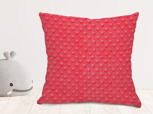 Biante Detská obliečka na vankúš Minky 3D bodky MKP-019 Jahodová červená 60 x 60 cm