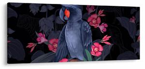 Obraz - Papagáj medzi kvetmi (120x50 cm)