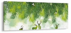 Obraz - Jelene v lese (120x50 cm)