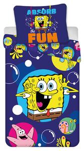 DETSKÉ BAVLNENÉ OBLIEČKY SPONGEBOB 100X135 CM, 1KS 40X60 CM VZOROVANÉ