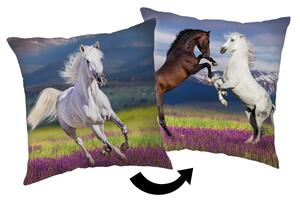 DETSKÝ DEKORAČNÝ VANKÚŠ HORSES 40X40 CM VZOROVANÁ