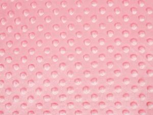 Detská látka Minky 3D bodky MKP-011 Svetlo ružová - šírka 150 cm