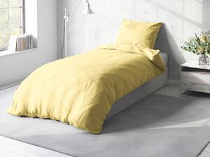 Biante Bavlnené jednofarebné posteľné obliečky Moni MO-023 Pastelovo žlté Jednolôžko 140x200 a 70x90 cm