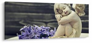 Obraz anjelika s kvetinou (120x50 cm)