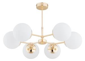 Luster na tyči FOTON 6xE14/40W/230V zlatá/biela