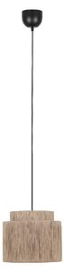 Japandi závesná lampa čierna s hnedým lanom 31cm - Smilla