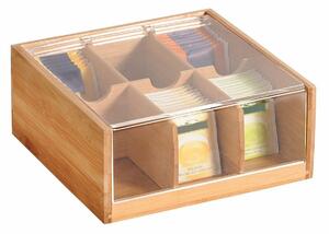 Kesper 58903 Organizér na čajové vrecká bambus, 6 priehradok, 22 x 21 x 9,5 cm