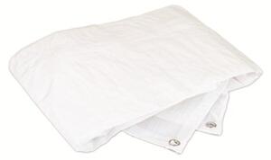 Oboustranná plachta, biela, 5 x 6 m, 60 g/m², vodovzdorná, odolná voči UV žiareniu, s očkami, HDPE/LDPE