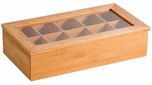 Kesper 58901 Organizér na čaj z bambusu, 10priehradiek, 36 x 20 x 9 cm