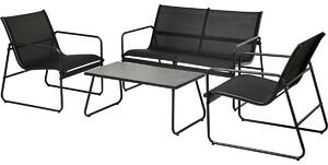 Set záhradného nábytku Taigo, 4 ks, čierna