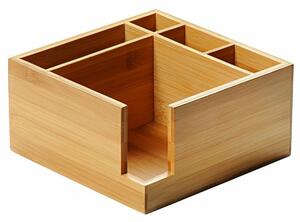 Kesper 70851 Kuchynský organizér bambus, 5 priehradok, 18 x 9 x 18 cm
