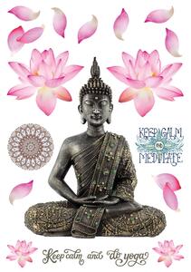 Samolepiaca dekorácia Budha, 42,5 x 65 cm