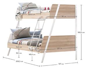 Cilek Študentská poschodová posteľ (90x200-120x200 cm) Duo