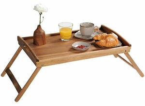 Kesper 28020 Servírovacia tácka so skladacími nohami akácie, 55 x 35 cm