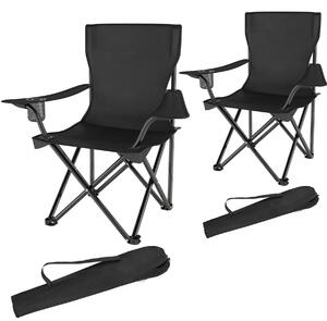 Tectake 403875 2 kempingové stoličky gil - čierna