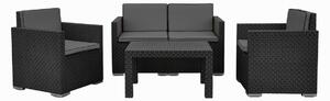 Záhradný set Rattan, 4 ks, antracit