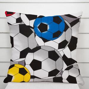 Biante Detská bavlnená obliečka na vankúš Sandra SA-580 Farebné a sivé futbalové lopty 30 x 50 cm