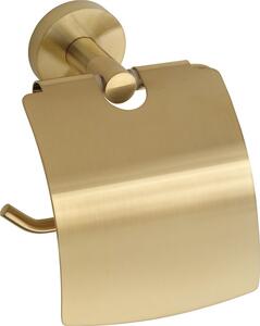 SAPHO X-ROUND GOLD retro držák toaletního papíru s krytem, zlato mat XR732GB