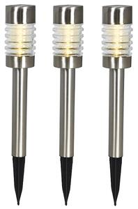 EXCELLENT Lampa solárna záhradná súprava 3 ks strieborná KO-DT3000230